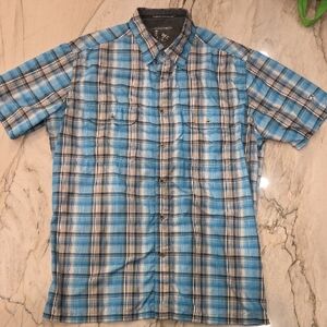 Kuhl Blue Plaid Casual Button Down Shirt
